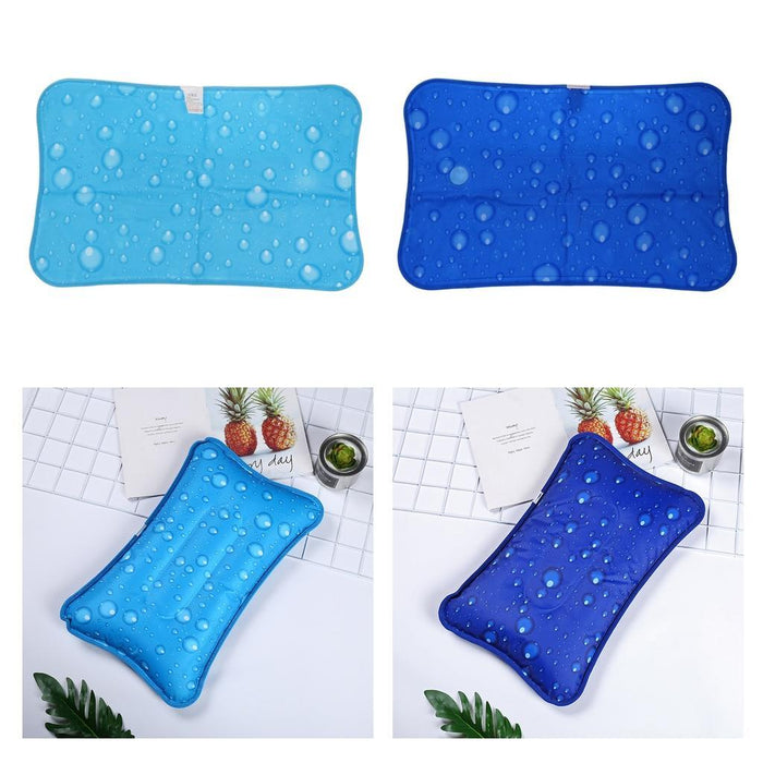 Crofta Ice Water Pillow Summer Cool Cushion for Home Car Office Travel Dark Blue