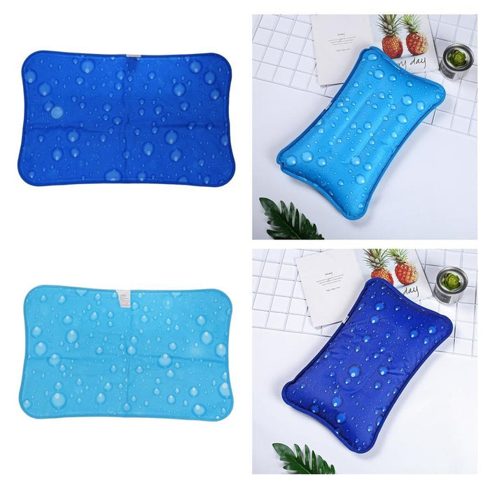 Crofta Ice Water Pillow Summer Cool Cushion for Home Car Office Travel Dark Blue