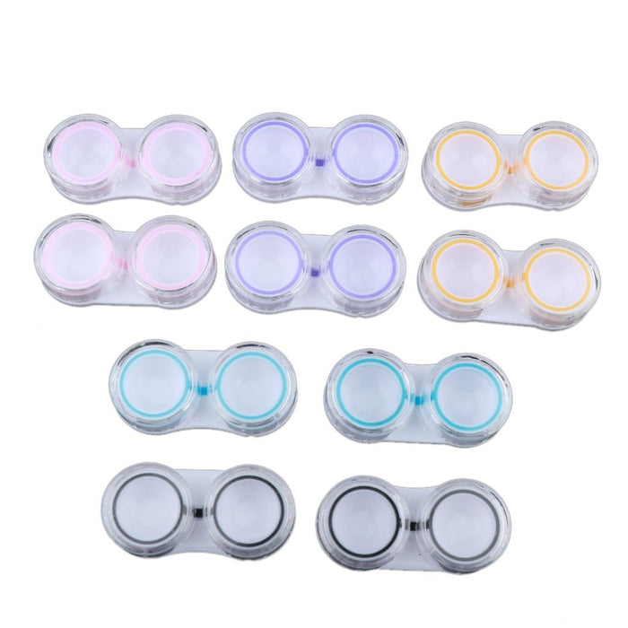 Crofta 10 Pieces Portable Contact Lens Soaking Case Container Holder Storage Box