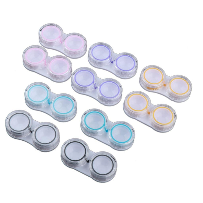 Crofta 10 Pieces Portable Contact Lens Soaking Case Container Holder Storage Box