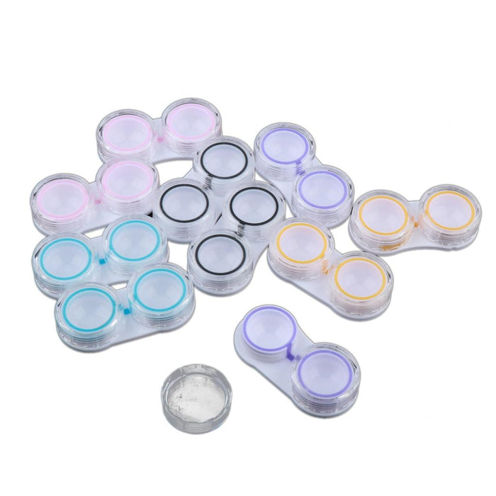 Crofta 10 Pieces Portable Contact Lens Soaking Case Container Holder Storage Box