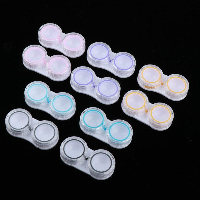 Crofta 10 Pieces Portable Contact Lens Soaking Case Container Holder Storage Box