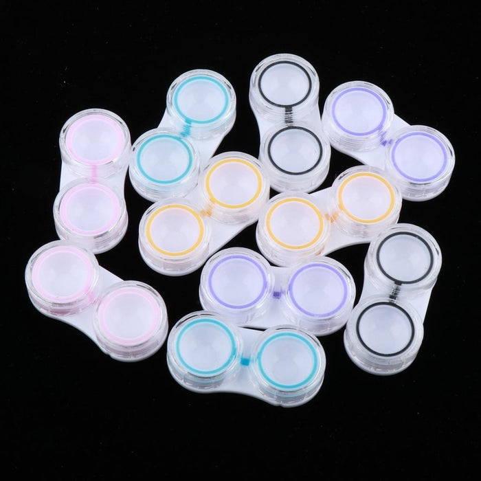 Crofta 10 Pieces Portable Contact Lens Soaking Case Container Holder Storage Box