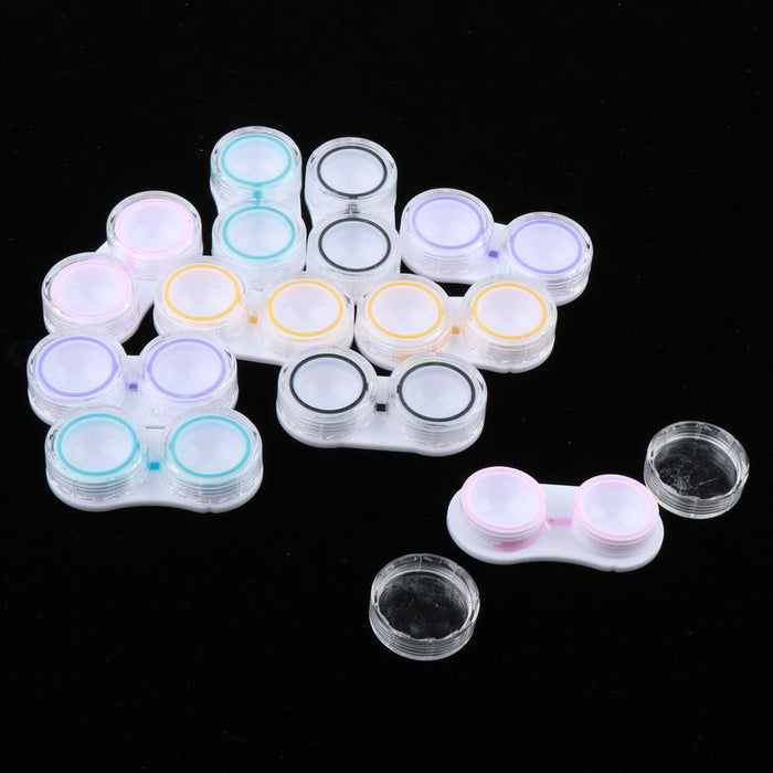 Crofta 10 Pieces Portable Contact Lens Soaking Case Container Holder Storage Box