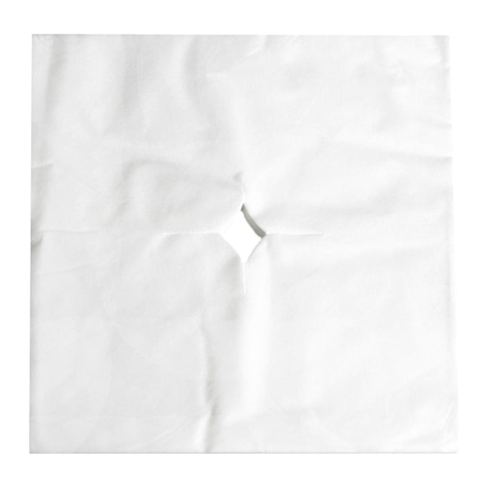 Crofta 100 Pcs Disposable Non Woven Face Rest Cradle Covers With Cross Cut White