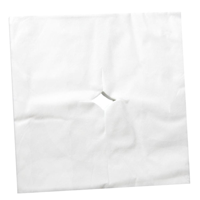 Crofta 100 Pcs Disposable Non Woven Face Rest Cradle Covers With Cross Cut White