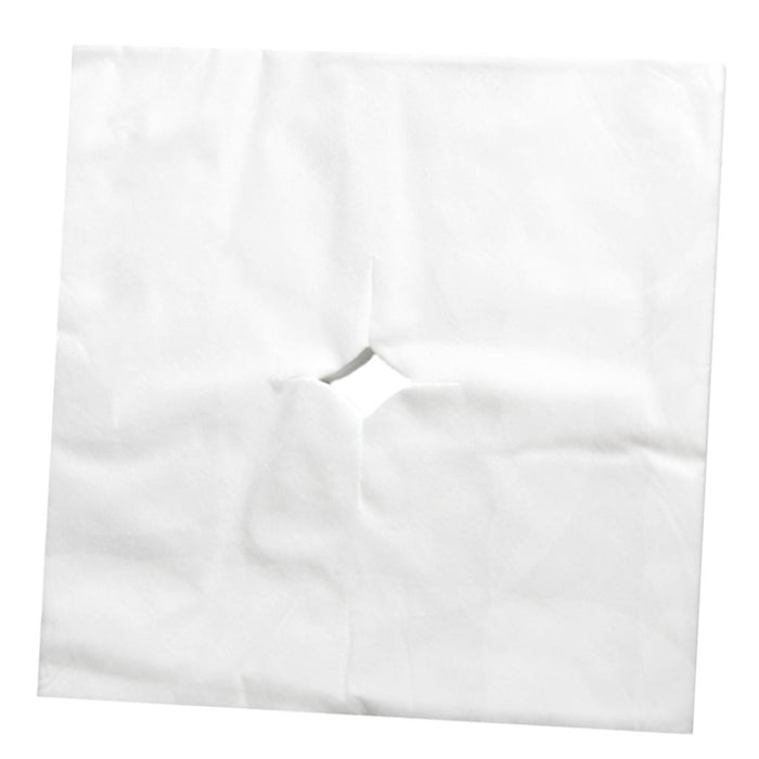 Crofta 100 Pcs Disposable Non Woven Face Rest Cradle Covers With Cross Cut White