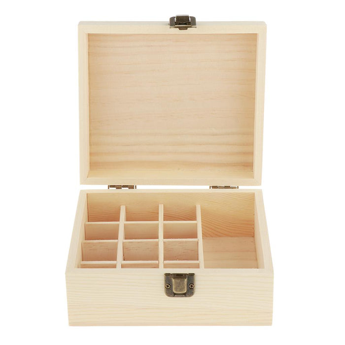 Crofta 12 Grids Handmade Natural Essential Oil Display Storage Box Carrying Case