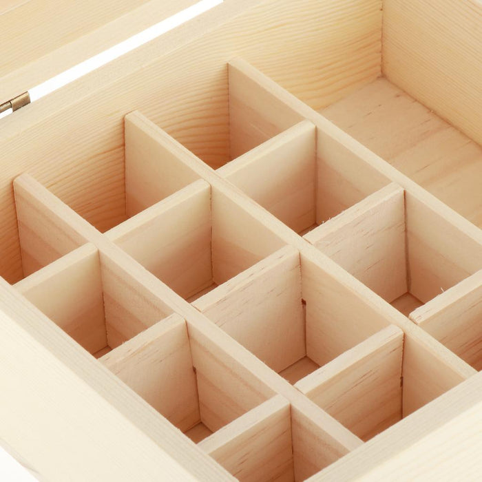 Crofta 12 Grids Handmade Natural Essential Oil Display Storage Box Carrying Case