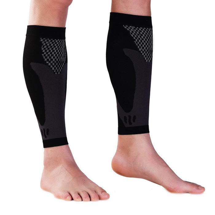 Crofta 1Pair Sports Calf Compression Sleeves Shin Splint Leg Support Brace Wraps S