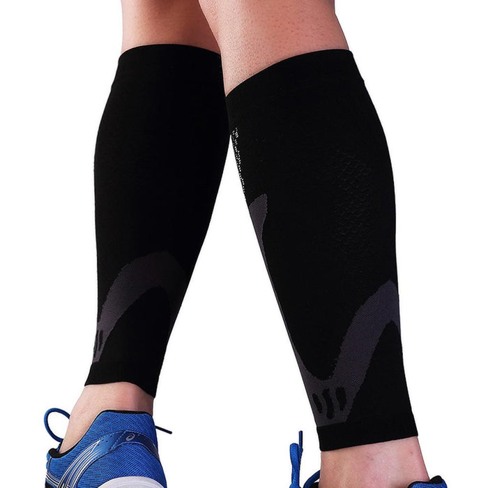 Crofta 1Pair Sports Calf Compression Sleeves Shin Splint Leg Support Brace Wraps XL