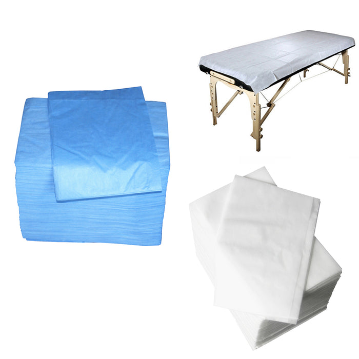 Crofta 100 Pcs Non-woven Disposable Massage Table Sheet Bed Cover 80x180cm White