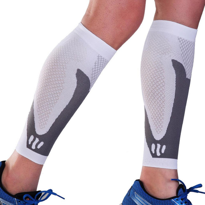 Crofta 1 Pair Sports  Running Calf Compression Sleeves Leg Guard Wrap White S