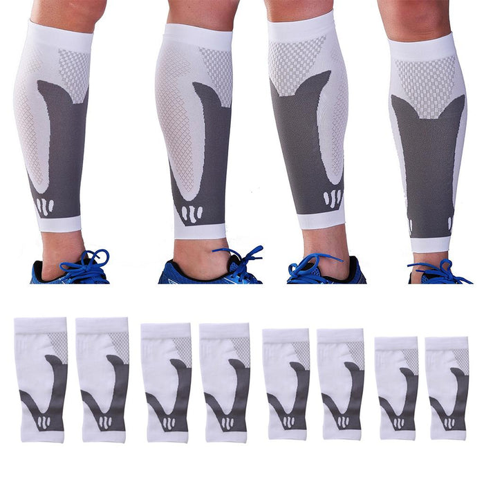 Crofta 1 Pair Sports  Running Calf Compression Sleeves Leg Guard Wrap White S