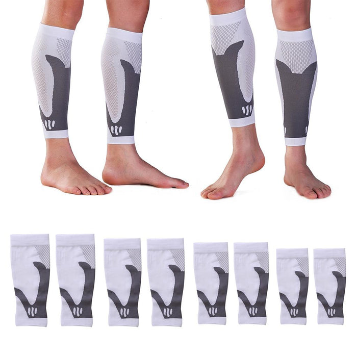 Crofta 1 Pair Sports  Running Calf Compression Sleeves Leg Guard Wrap White S