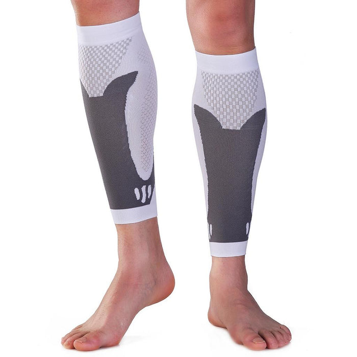 Crofta 1 Pair Sports  Running Calf Compression Sleeves Leg Guard Wrap White S