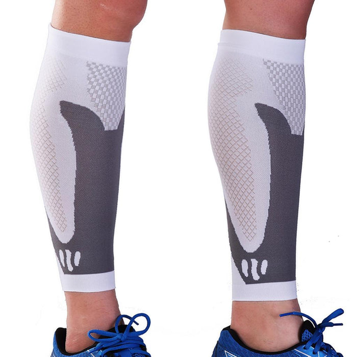 Crofta 1 Pair Sports  Running Calf Compression Sleeves Leg Guard Wrap White S