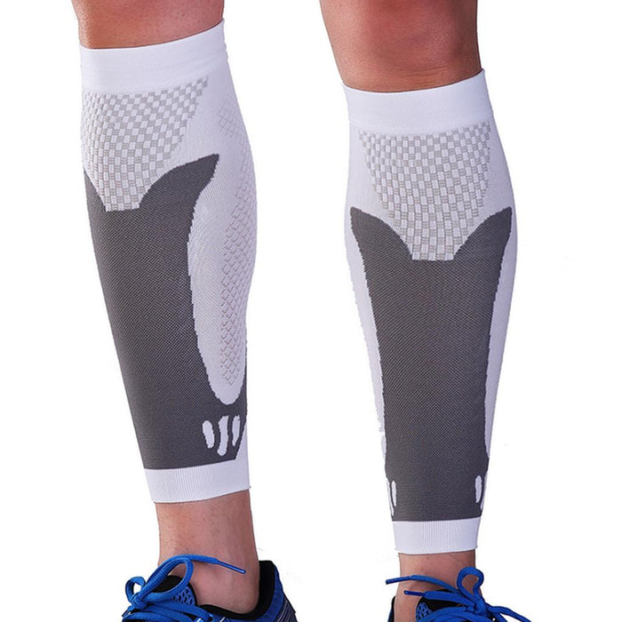 Crofta 1 Pair Sports  Running Calf Compression Sleeves Leg Guard Wrap White S