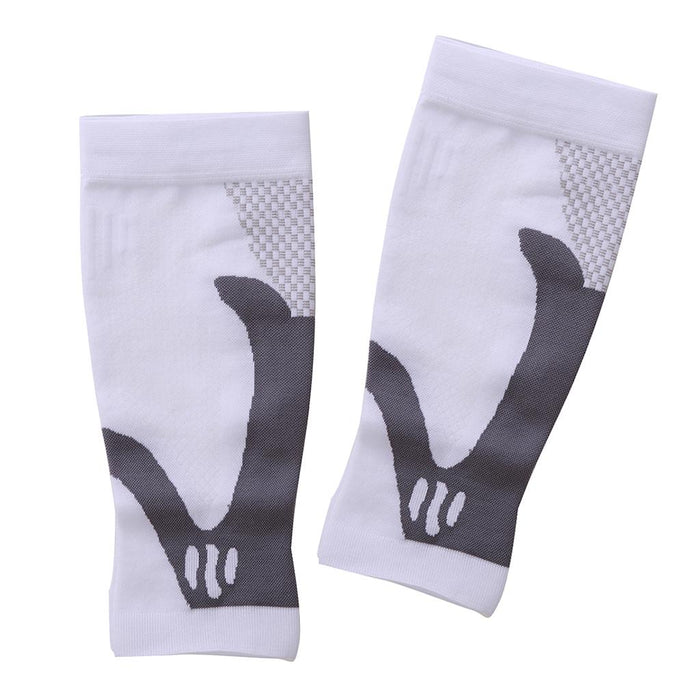 Crofta 1 Pair Sports  Running Calf Compression Sleeves Leg Guard Wrap White M