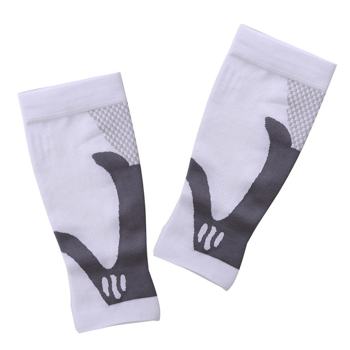 Crofta 1 Pair Sports  Running Calf Compression Sleeves Leg Guard Wrap White M