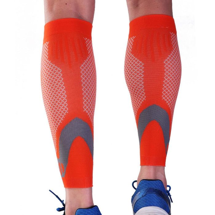 Crofta 1 Pair Sports  Running Calf Compression Sleeves Leg Guard Wrap Orange S