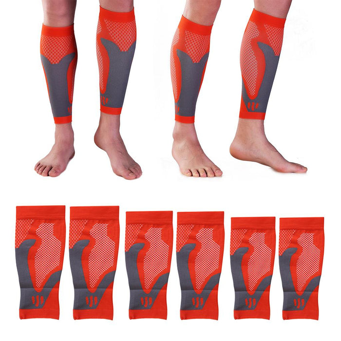 Crofta 1 Pair Sports  Running Calf Compression Sleeves Leg Guard Wrap Orange S