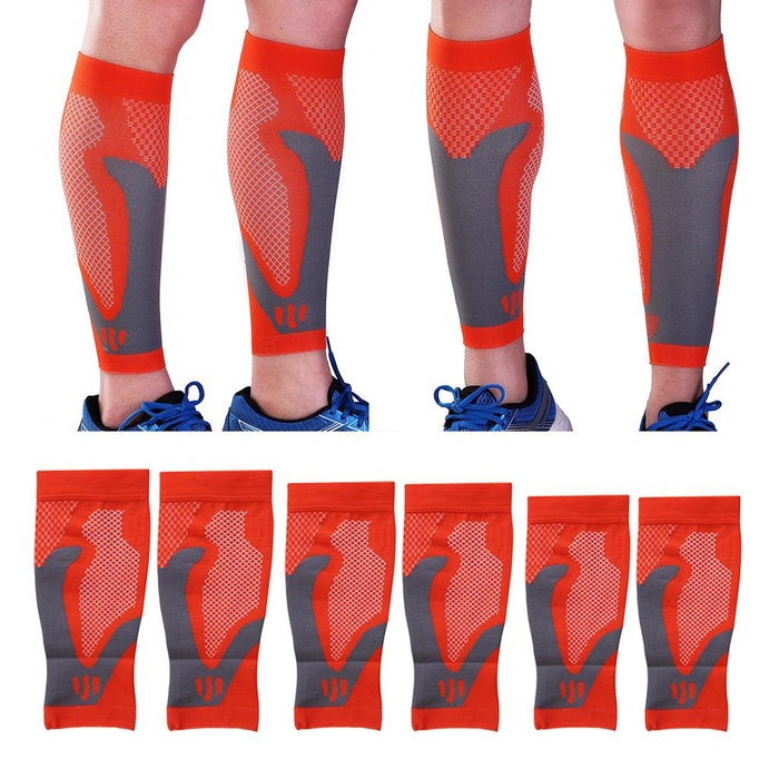 Crofta 1 Pair Sports  Running Calf Compression Sleeves Leg Guard Wrap Orange S