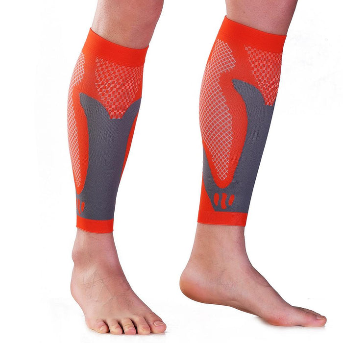 Crofta 1 Pair Sports  Running Calf Compression Sleeves Leg Guard Wrap Orange S