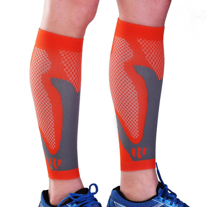 Crofta 1 Pair Sports  Running Calf Compression Sleeves Leg Guard Wrap Orange S