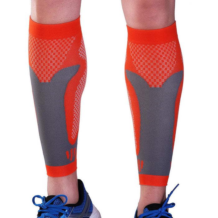 Crofta 1 Pair Sports  Running Calf Compression Sleeves Leg Guard Wrap Orange S