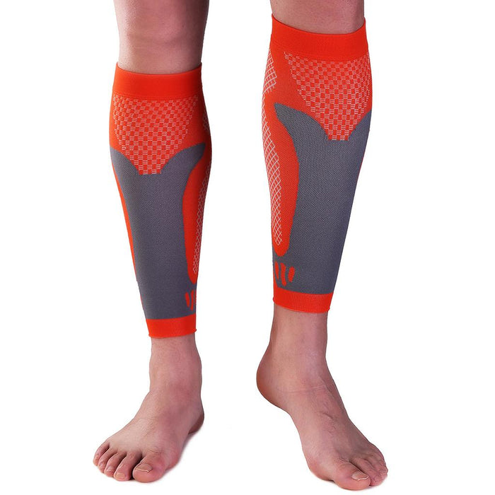 Crofta 1 Pair Sports  Running Calf Compression Sleeves Leg Guard Wrap Orange XL