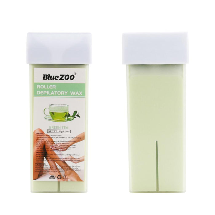 Crofta 100g/Bottle Depilatory Wax Cartridge Heater Waxing Hair Removal Green Tea