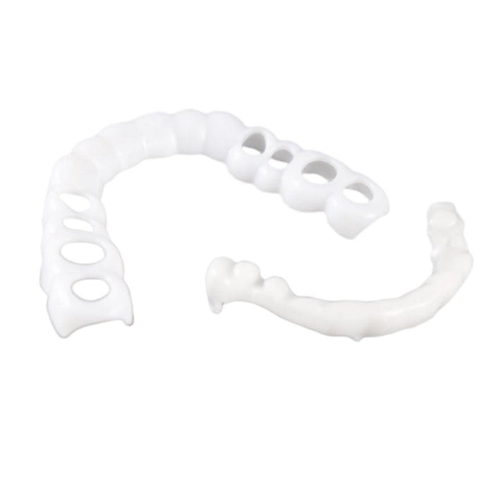 Crofta 1Pair Silicone Upper/Lower False Teeth Dental Veneers Dentures Fake Tooth 02