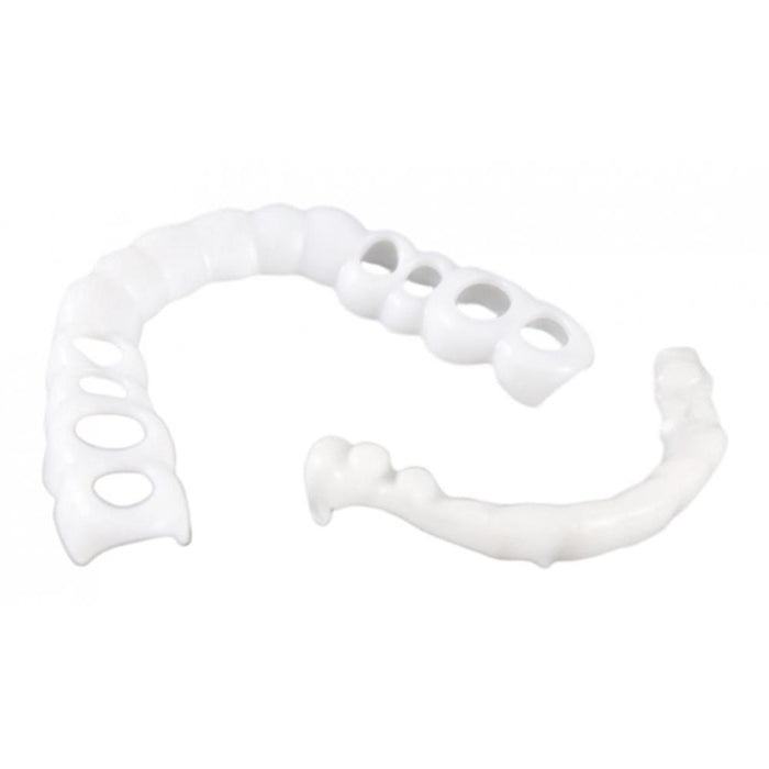 Crofta 1Pair Silicone Upper/Lower False Teeth Dental Veneers Dentures Fake Tooth 02