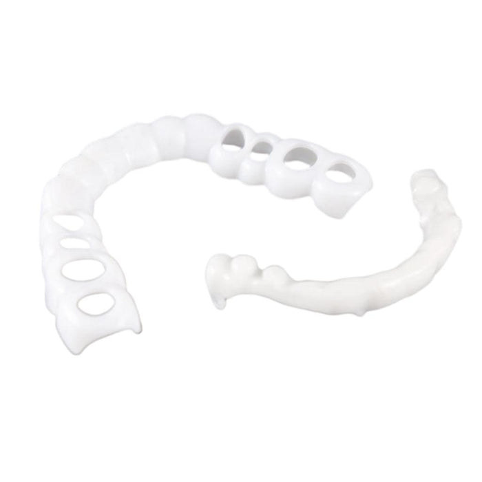 Crofta 1Pair Silicone Upper/Lower False Teeth Dental Veneers Dentures Fake Tooth 02