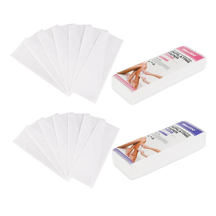 Crofta 100Pcs Disposable Non-woven Hair Removal Paper Depilatory Wax Strip Pink