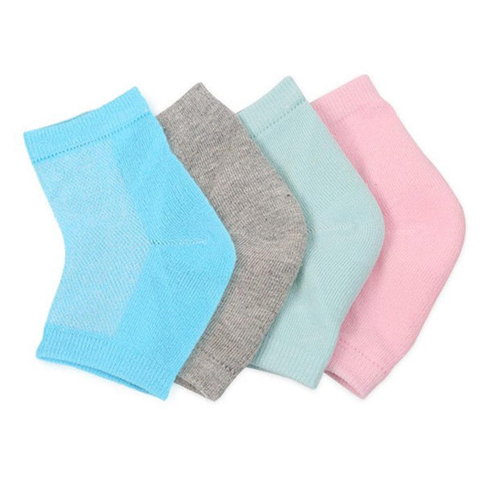 Crofta 1 Pair Vented Open Toe Heel Socks Sleeves Protector for Cracked Feet Gray