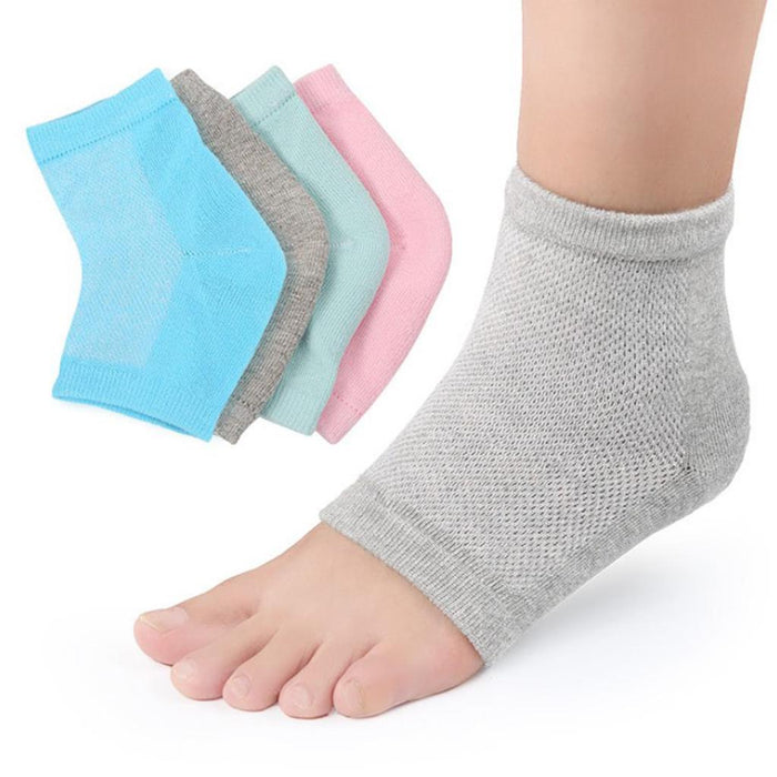 Crofta 1 Pair Vented Open Toe Heel Socks Sleeves Protector for Cracked Feet Gray