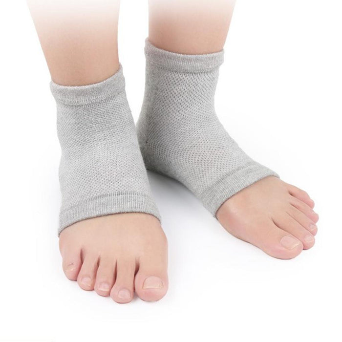 Crofta 1 Pair Vented Open Toe Heel Socks Sleeves Protector for Cracked Feet Gray