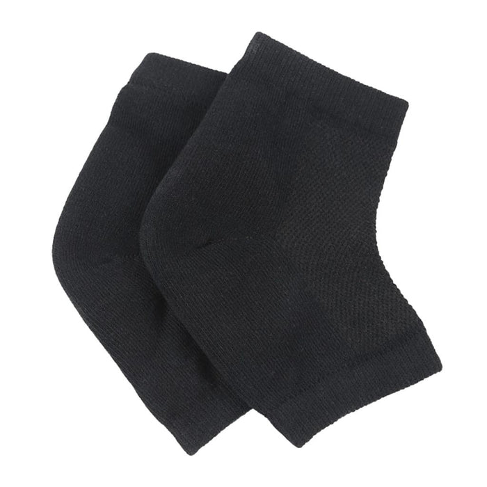 Crofta 1 Pair Vented Open Toe Heel Socks Sleeves Protector for Cracked Feet Black