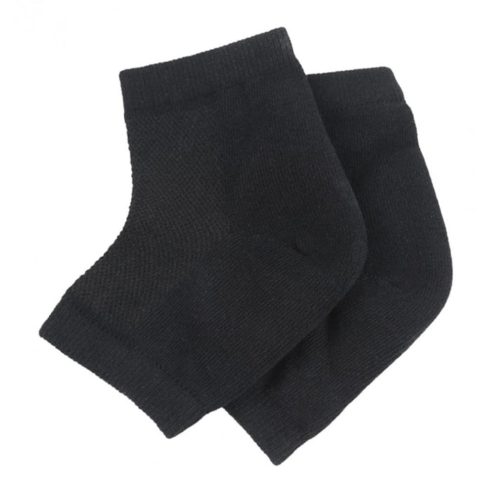 Crofta 1 Pair Vented Open Toe Heel Socks Sleeves Protector for Cracked Feet Black