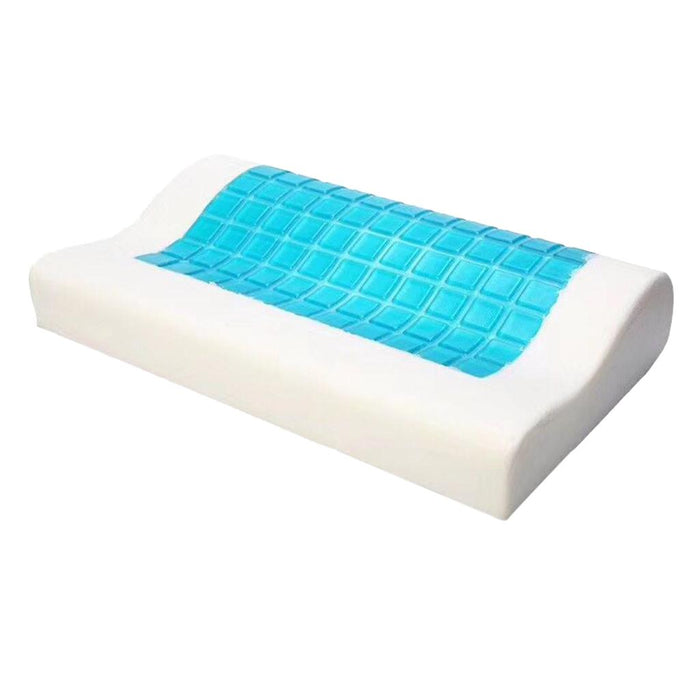 Crofta Cooling MemoryFoam Cervical Pillow Gel Head Neck Back Support Pad Light Blue