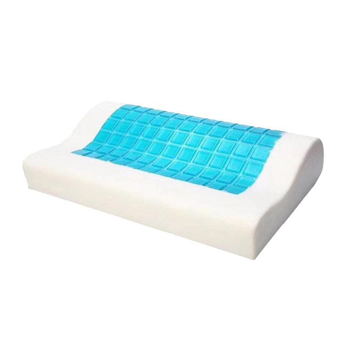 Crofta Cooling MemoryFoam Cervical Pillow Gel Head Neck Back Support Pad Light Blue