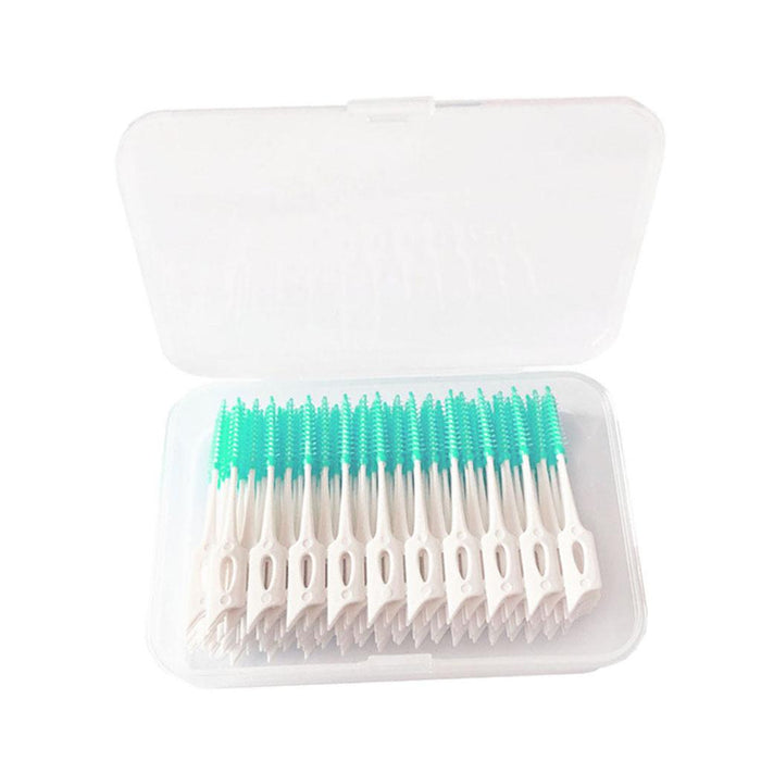 Crofta 160 Pcs Dental Interdental Brush Tooth Pick Flosser Toothpick Sticks Green