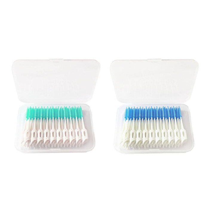 Crofta 160 Pcs Dental Interdental Brush Tooth Pick Flosser Toothpick Sticks Green