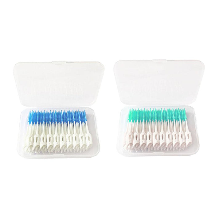 Crofta 160 Pcs Dental Interdental Brush Tooth Pick Flosser Toothpick Sticks Green