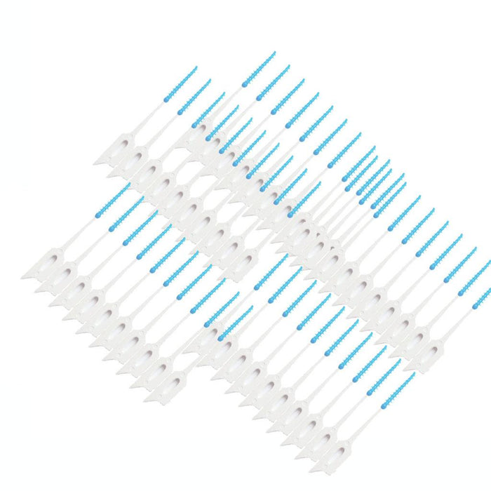 Crofta 160 Pcs Dental Interdental Brush Tooth Pick Flosser Toothpick Sticks Blue