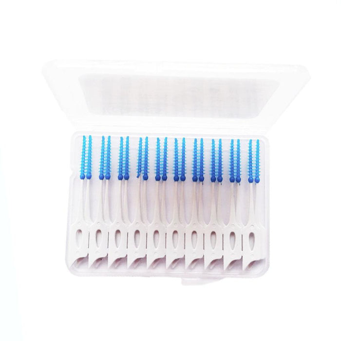 Crofta 160 Pcs Dental Interdental Brush Tooth Pick Flosser Toothpick Sticks Blue