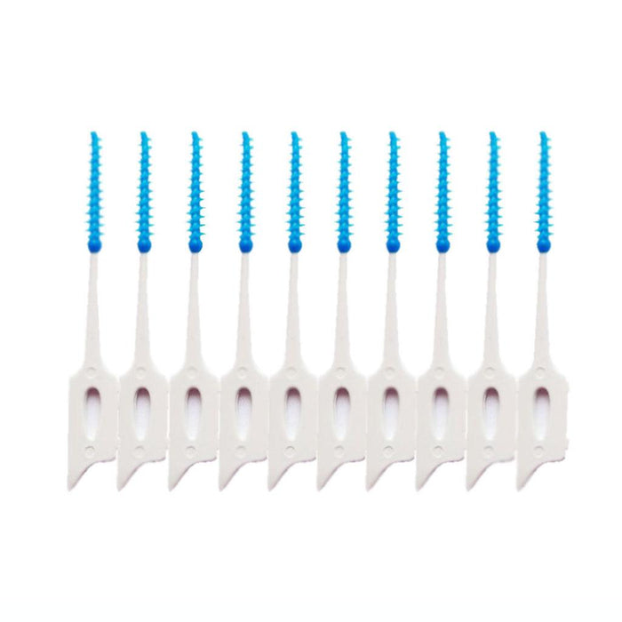 Crofta 160 Pcs Dental Interdental Brush Tooth Pick Flosser Toothpick Sticks Blue