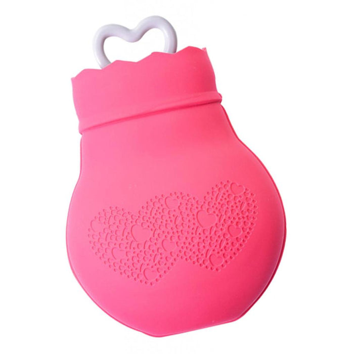 Crofta Silicone Hot Water Bottle Winter Warm Relaxing Heat Cold Therapy Red 01